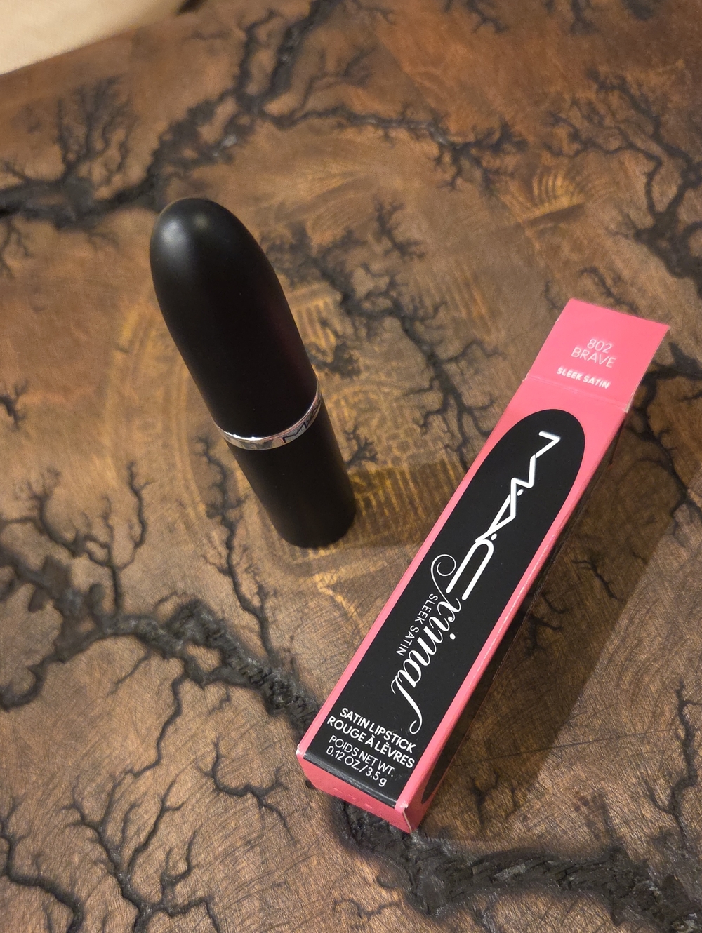 MAC Cosmetics Satin Lipstick in Brave 802 NIB